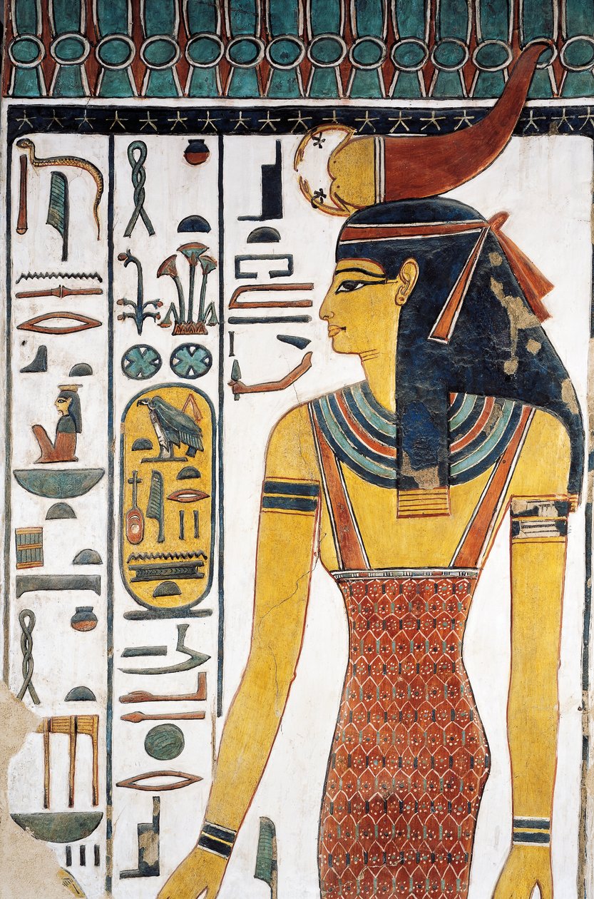 Gudinden Selkis, fresco, indgang til vestibulen, Nefertaris grav (QV66), Queens Valley, Theben (Unescos verdensarvsliste af Egyptian 19th Dynasty