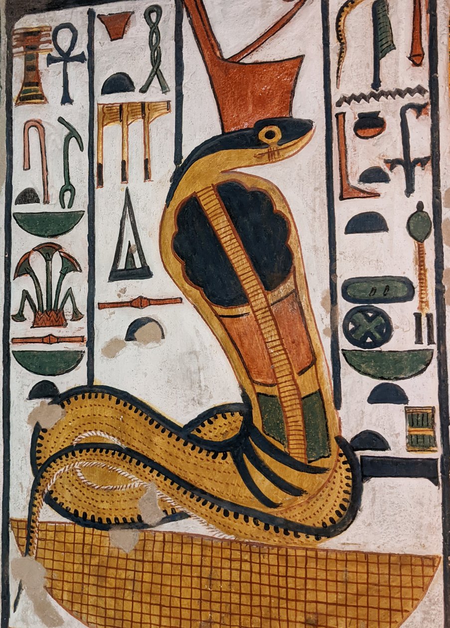 Nefertaris grav / egyptisk gudinde Wadjet (vægmaleri) af Egyptian 19th Dynasty