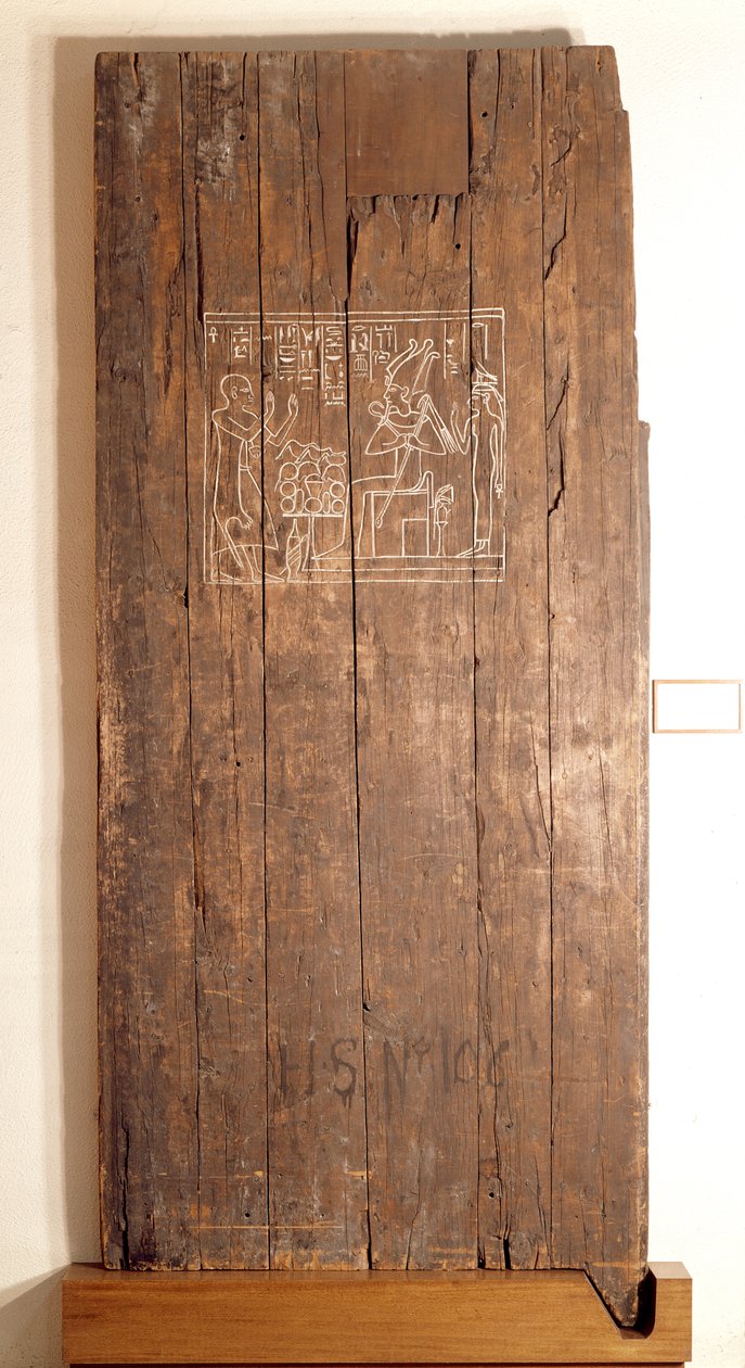 Trædør fra Khonsuhotep New Kingdoms grav, ca. 1285 f.Kr. (træ) af Egyptian 19th Dynasty