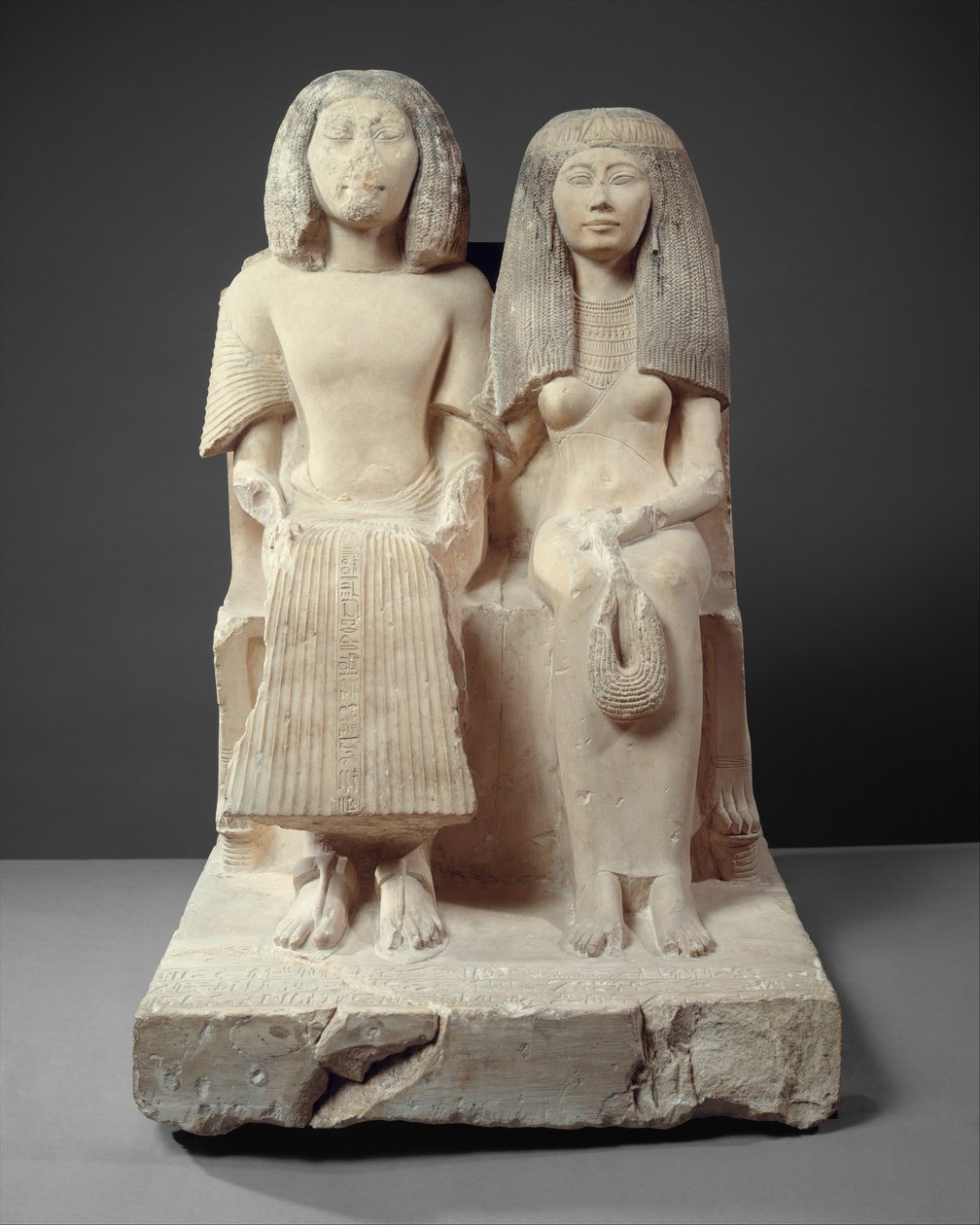 Yuny and His Wife Renenutet, ca. 1280 f.Kr. (malet kalksten) af Egyptian 19th Dynasty