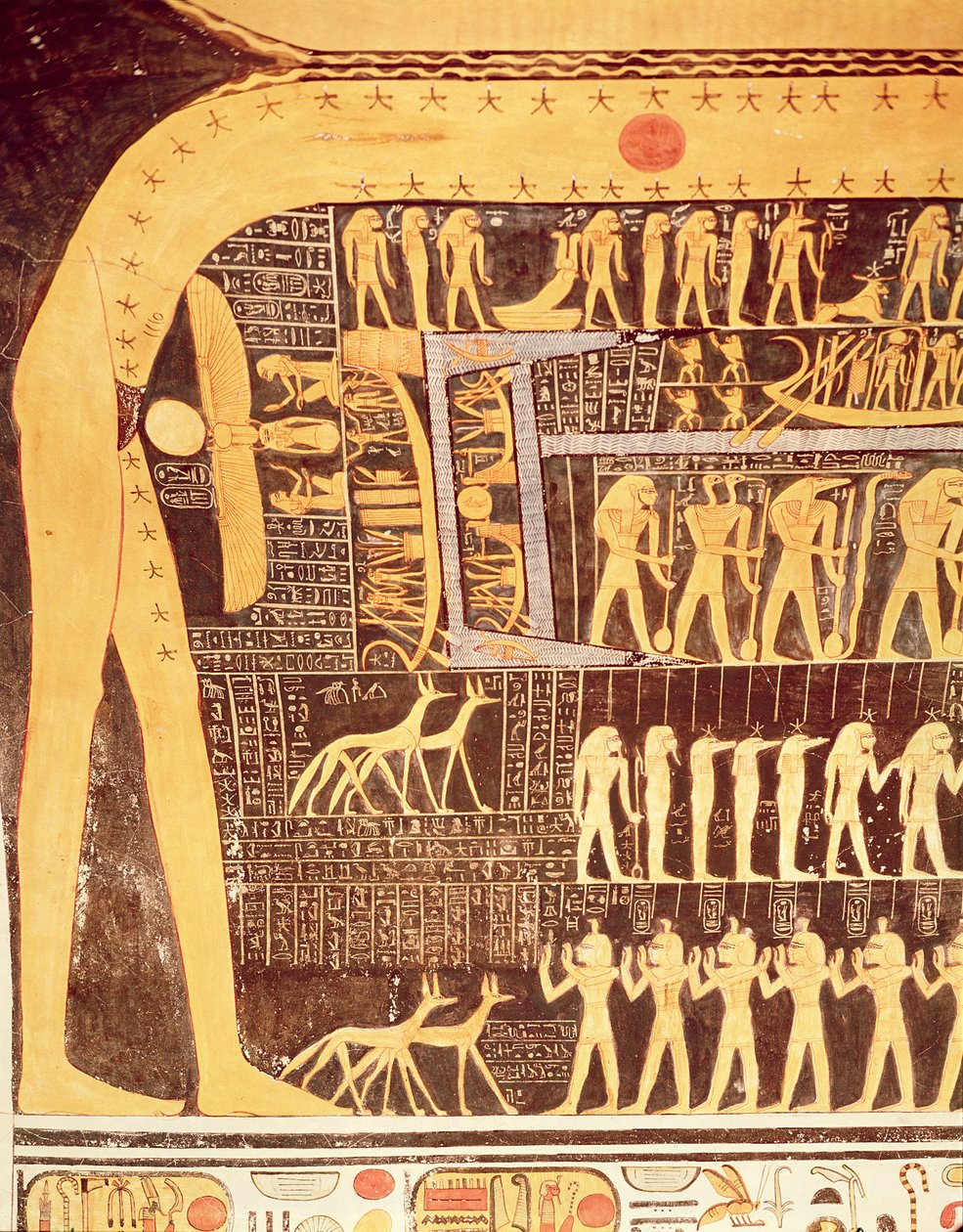 Detalje fra Dagens Bog fra loftet i gravkammeret i Ramses VI