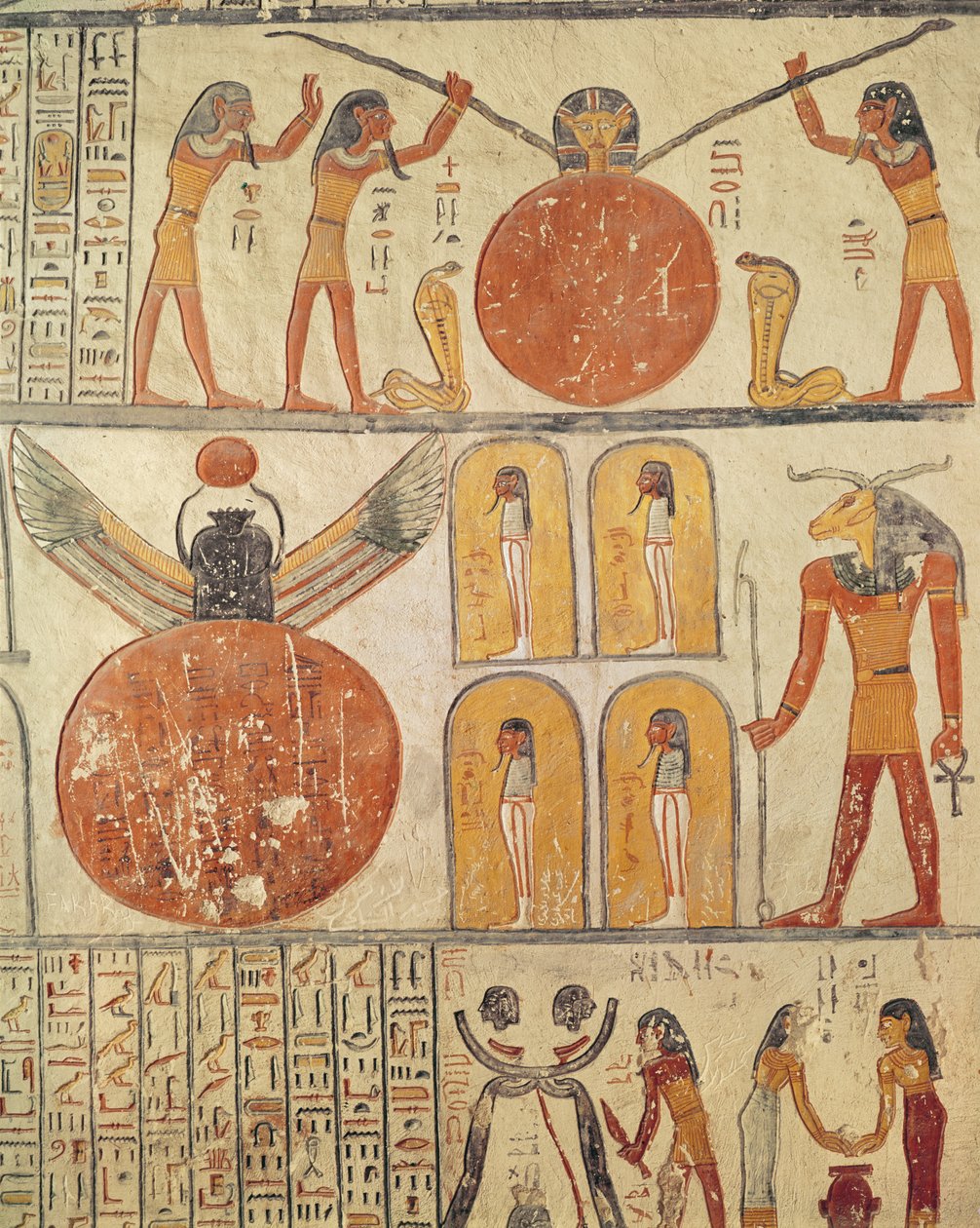 Detalje fra Jordens Bog, fra gravkammeret i Ramses VI