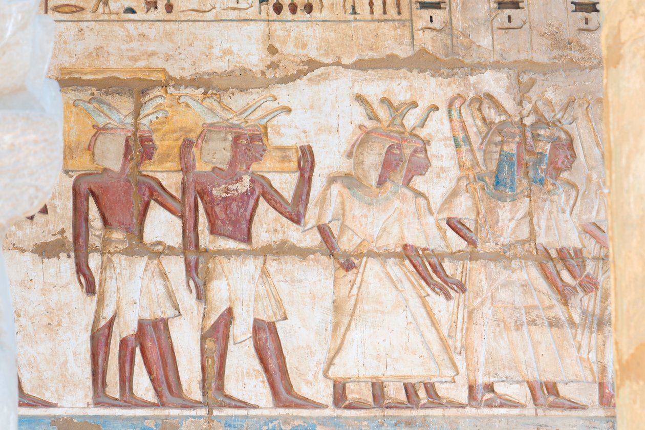 Malet reliefbillede på hvælvingen af Egyptian 20th Dynasty