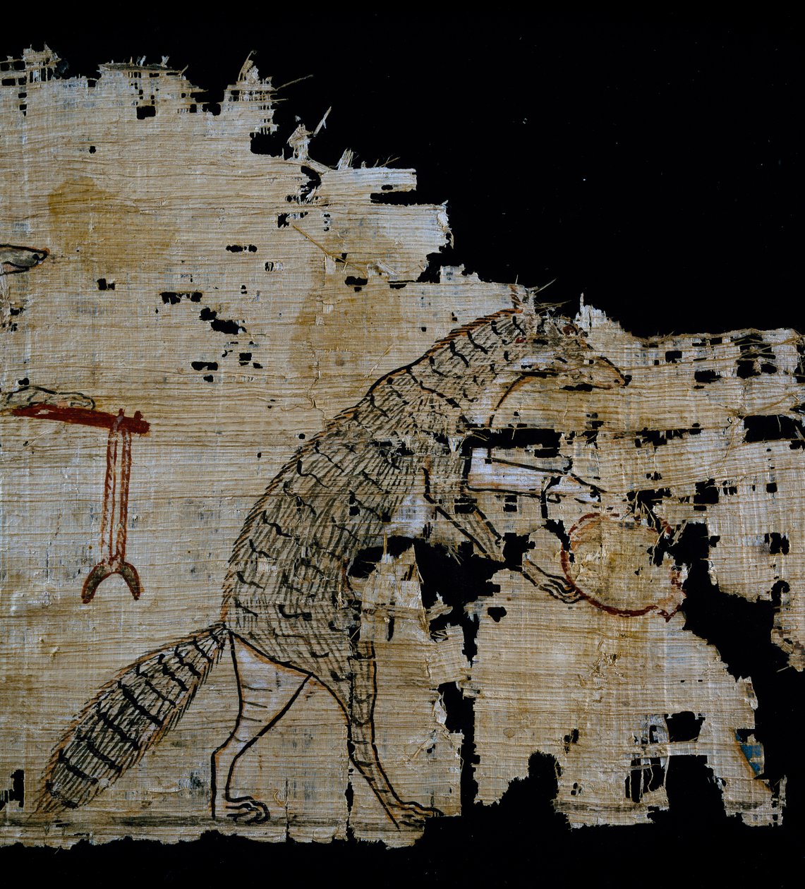 Papyrus, der skildrer satirisk scene, ca. 1100 f.Kr., dateret fra Ramses IX