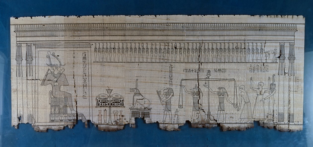 Papyrus, der skildrer satirisk scene, ca. 1100 f.Kr., dateret fra Ramses IX