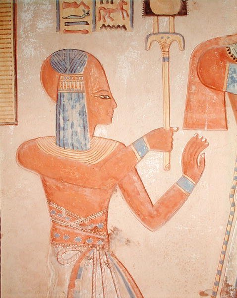 Portræt af den døde prins, fra Amen-Her-Khepshefs grav, Ramesside-perioden (vægmaleri) af Egyptian 20th Dynasty