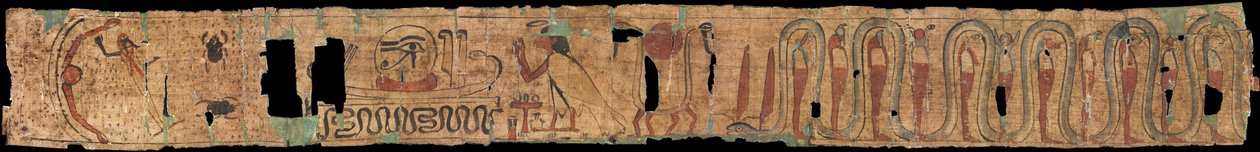Oldtidens egyptiske begravelsestekst - Oldtidens Egypten - 1069-945 f.Kr. - Papyrus - 10x100 - Szepmuveszeti Muzeum, Budapest af Egyptian 21st Dynasty