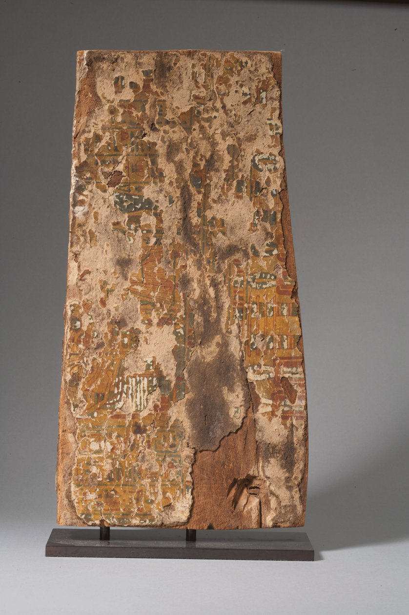 Bagside af sarkofagpanel, tredje mellemperiode (malet træ) (se også 234375) af Egyptian 21st Dynasty