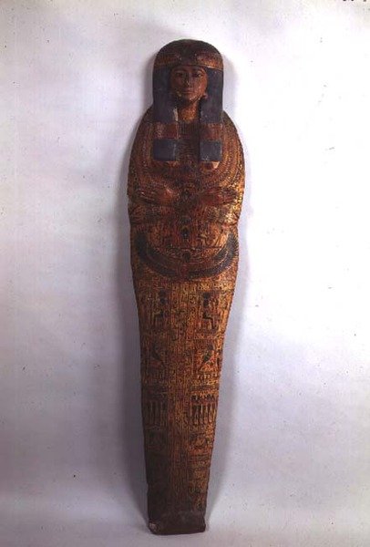 Sarkofag af sangeren Tentamon, tredje mellemliggende periode (polykromt træ) af Egyptian 21st Dynasty