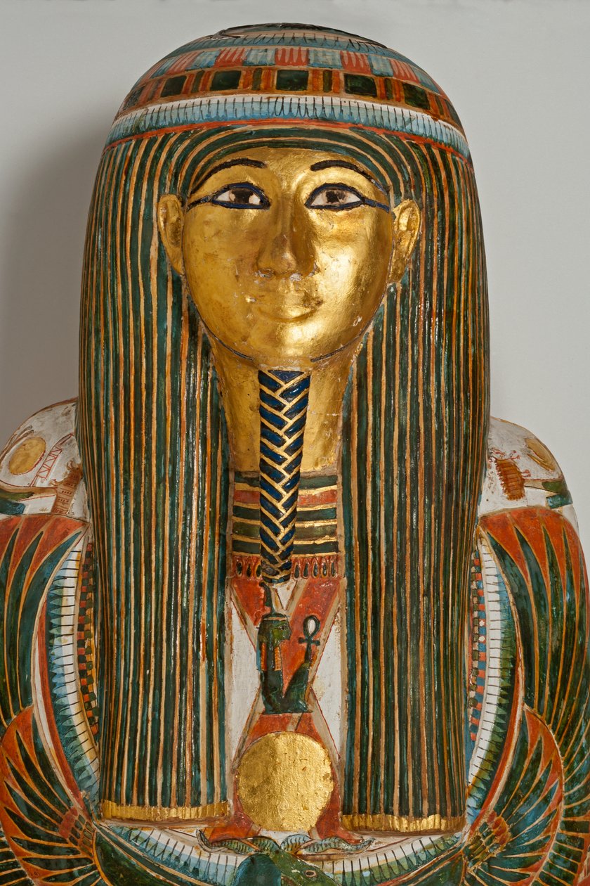 Begravelsesudstyr. Kiste, af den øverste præst i Karnak, Nekht-ef-Mut, 924-889 f.Kr (bemalet træ) af Egyptian 22nd Dynasty