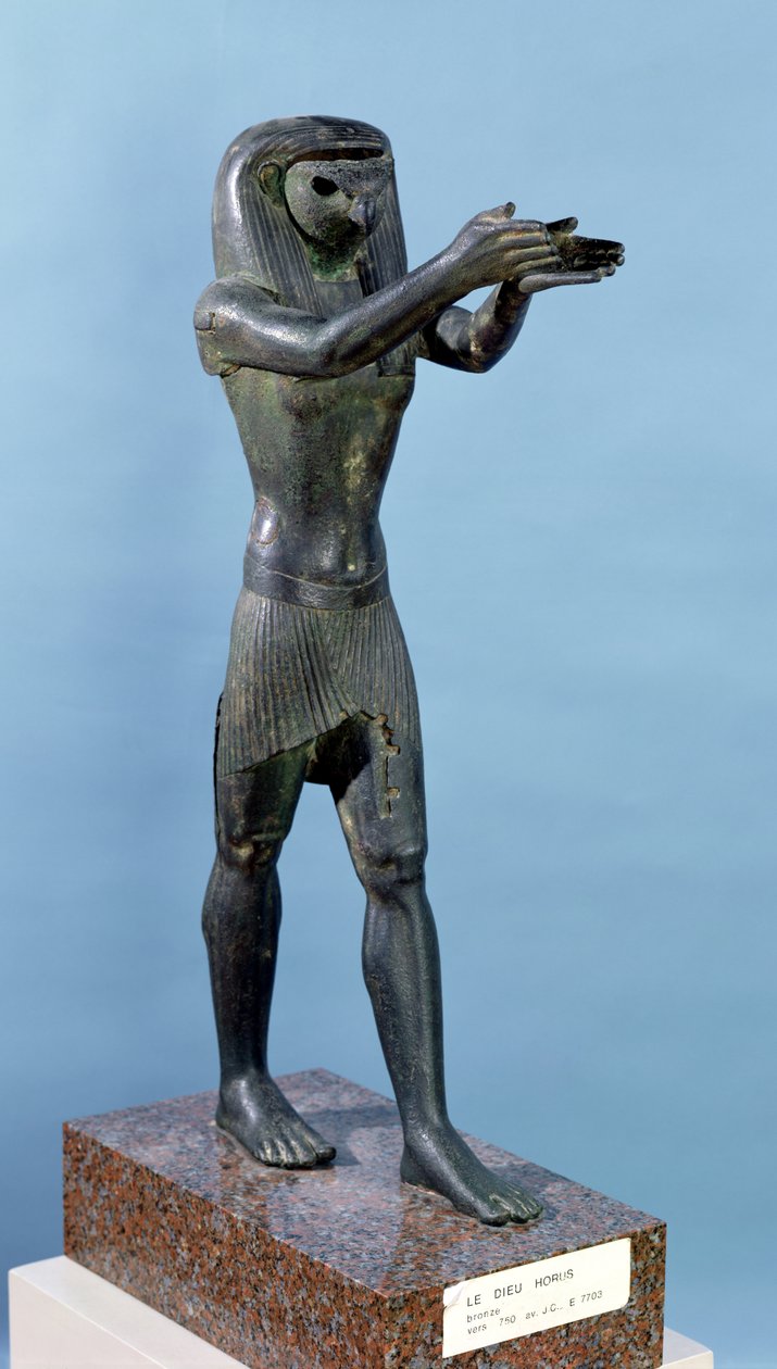 Statue af guden Horus, der bringer et drikoffer, tredje mellemperiode, ca. 750 f.Kr. (bronze) af Egyptian 22nd Dynasty