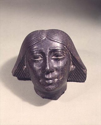 Hoved på en mand, sandsynligvis en høj embedsmand, ca. 700 f.Kr. (granit) af Egyptian 25th Dynasty