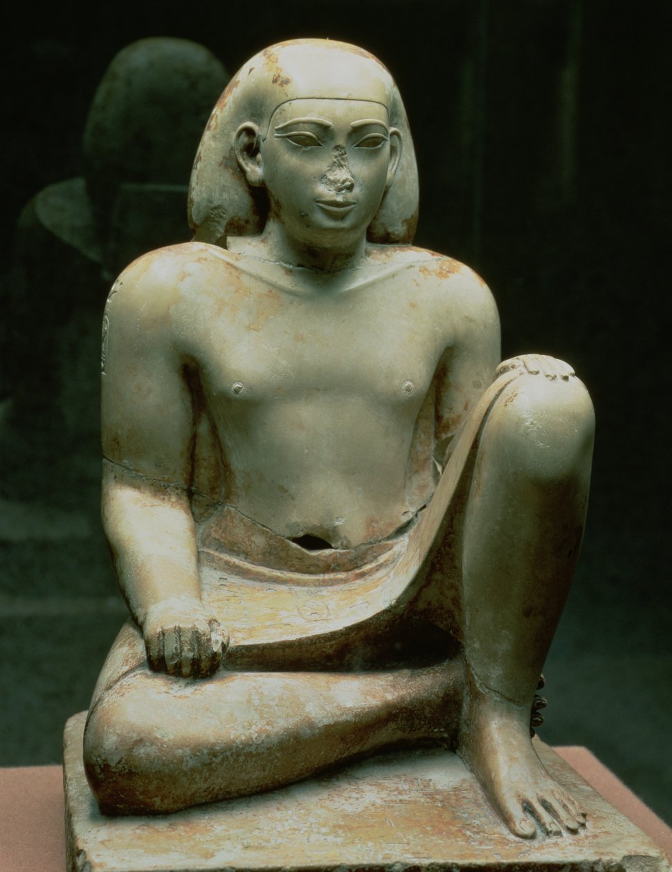 Krøjende figur af Bes (kalksten) af Egyptian 26th Dynasty