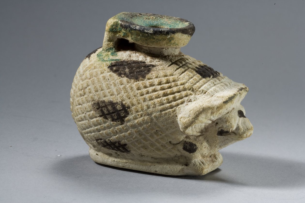 Hedgehog aryballos, Saite-periode (fajance) af Egyptian 26th Dynasty