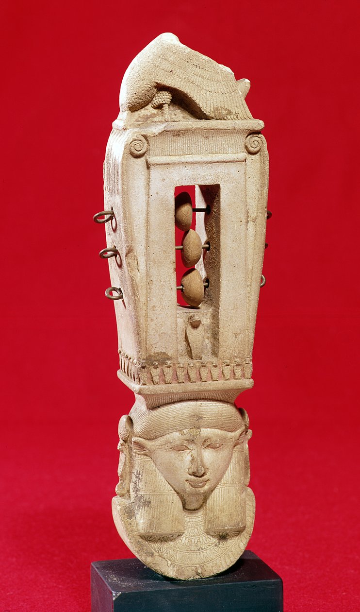 Sistrum, Saite-periode (kalksten) af Egyptian 26th Dynasty