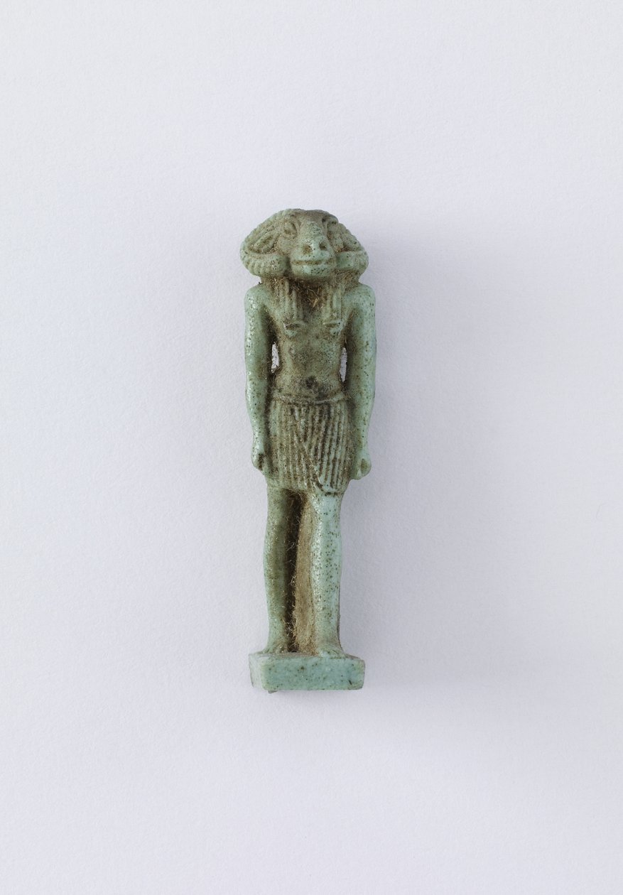 Stående figur af guddom Khnum, Saite periode, 664-525 f.Kr. (fajance) af Egyptian 26th Dynasty