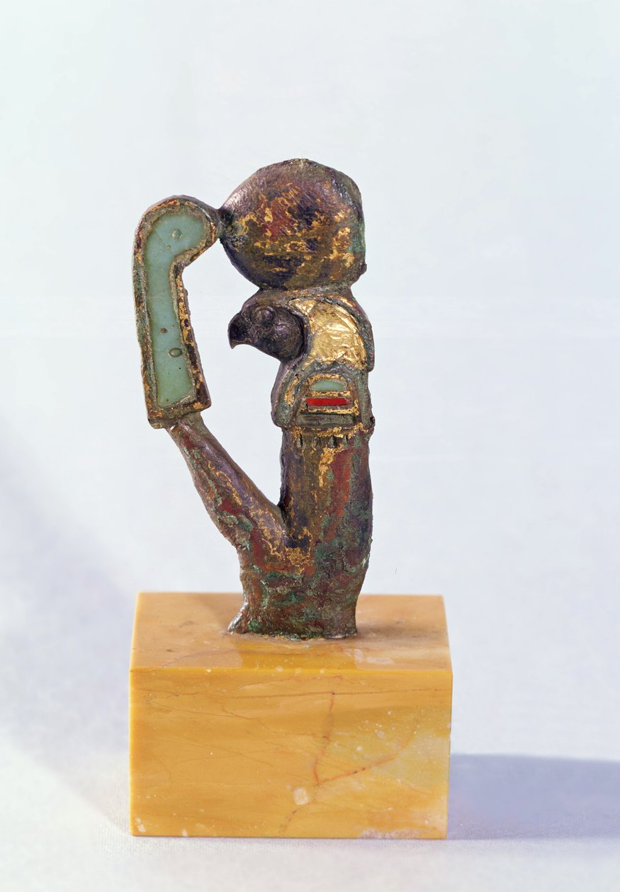 Guden Re, Saite-perioden (bronze og guld belagt med glaspasta) af Egyptian 26th Dynasty