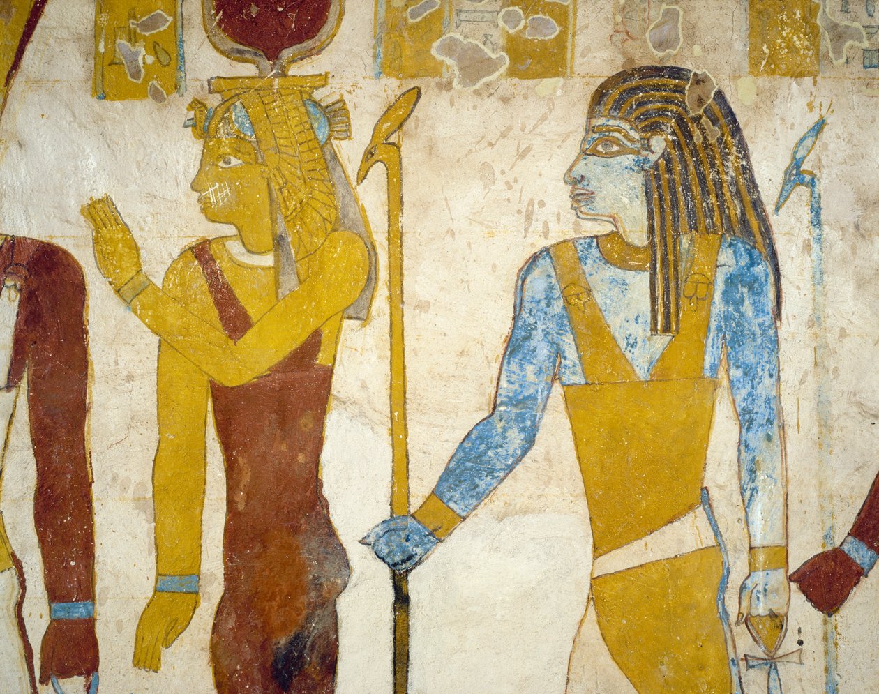 Vægmalerier fra Tomb of Pa Nentwy, Bahariya Oasis, Giza, Egypten. Egyptisk civilisation, 26. dynasti, 663-525 f.Kr. af Egyptian 26th Dynasty
