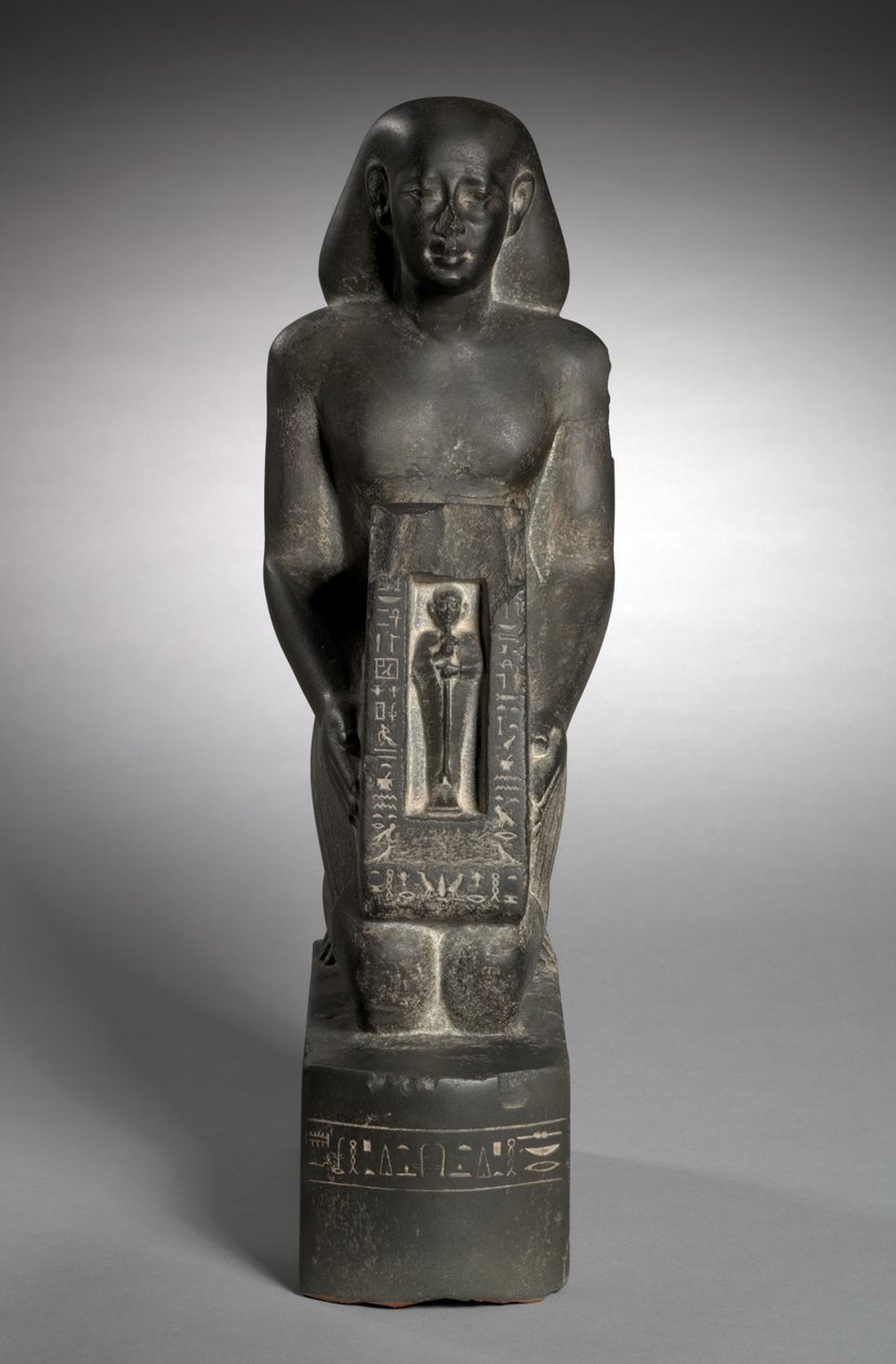 Naophorous statue af finansofficeren og tilsynsførende af felter, Horwedja, 521-486 f.Kr. af Egyptian 27th Dynasty