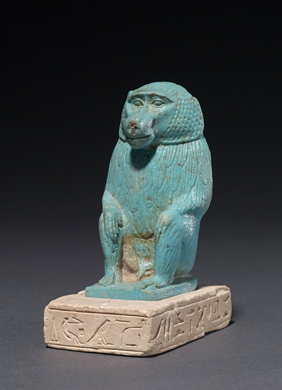 Bavian på en kalkstensbund, 380-30 f.Kr af Egyptian 30th Dynasty