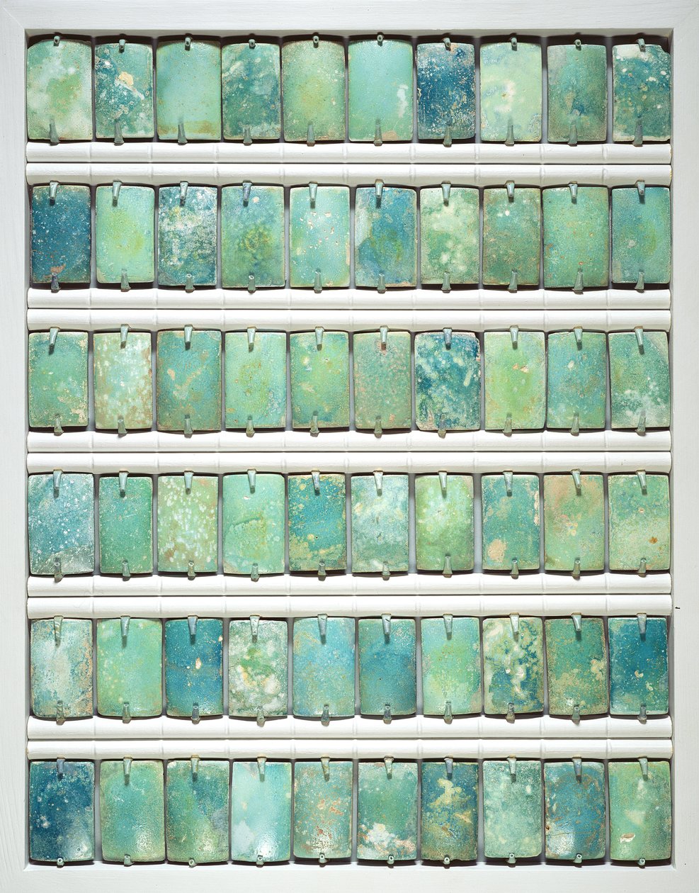Fliser, fra trinpyramiden i Djoser, Saqqara, Det Gamle Kongerige, 2667-2648 f.Kr. (fajance) af Egyptian 3rd Dynasty