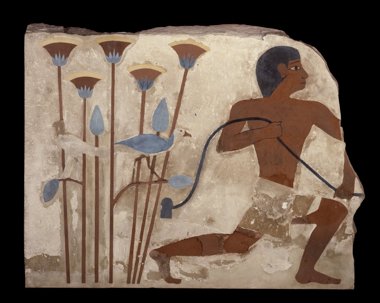 Fuglesnarring, relief fra Nefermaats grav, Det Gamle Kongerige, ca. 2620 f.Kr. (malet stukrelief) af Egyptian 4th Dynasty