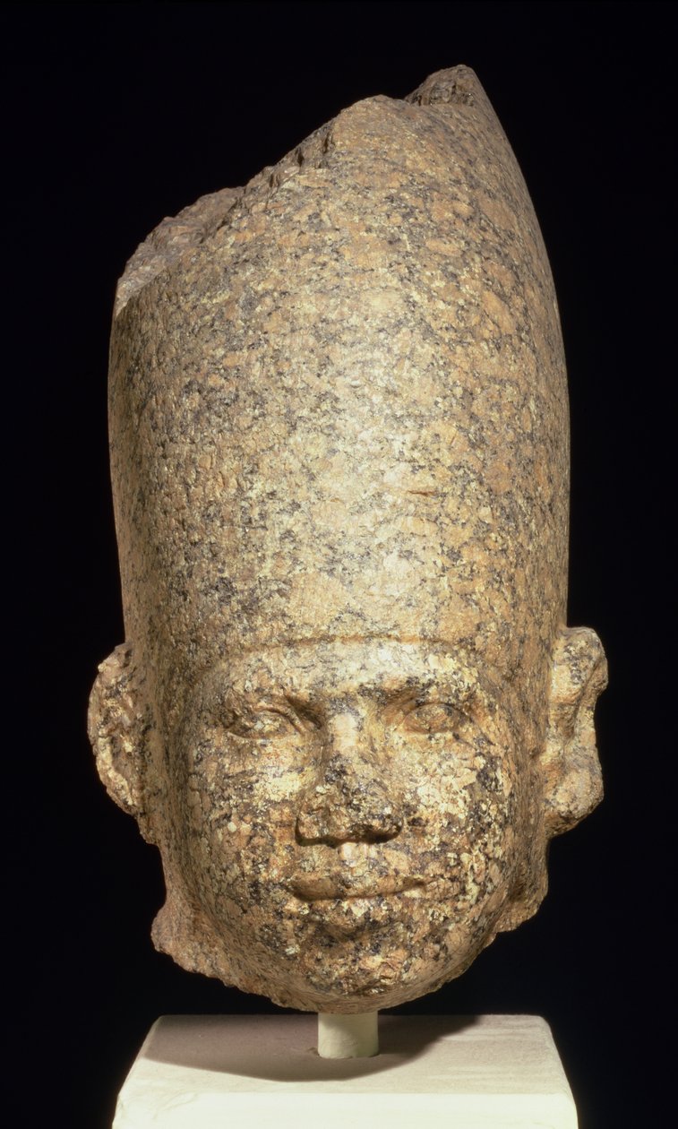 Kolossalt hoved muligvis af King Khufu (Cheops) Old Kingdom (rød granit) af Egyptian 4th Dynasty