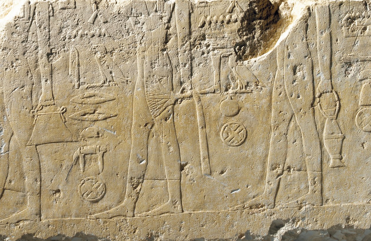 Detalje af relieffragment af Pehenuka, Old Kingdom af Egyptian 5th Dynasty