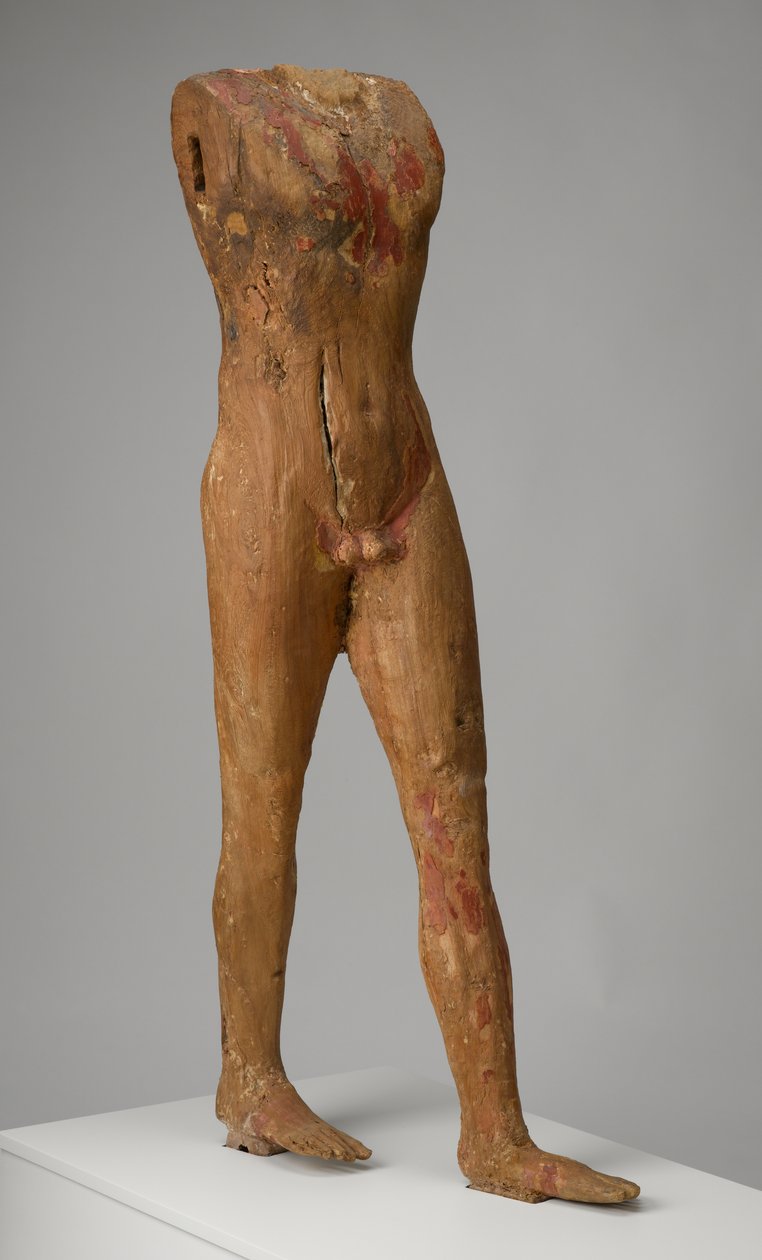 Figur af en mand, ca. 2494-2345 f.Kr. (træ med spor af gesso og maling) af Egyptian 5th Dynasty