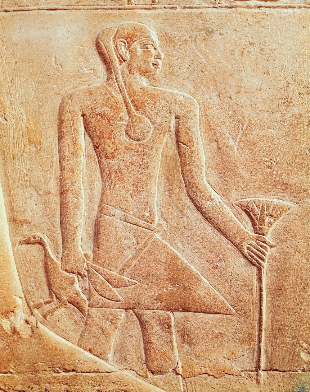 Tjener og fugl, aflastning af Egyptian 5th Dynasty
