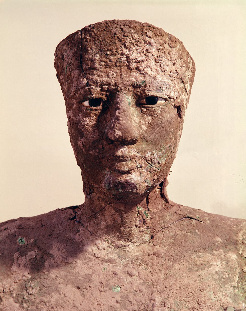 Statue af Pepi I (2289-2255 f.Kr.) detalje af hovedet, fundet ved Hierakonpolis, ca. 2281-2241 f.Kr. (kobber) af Egyptian 6th Dynasty