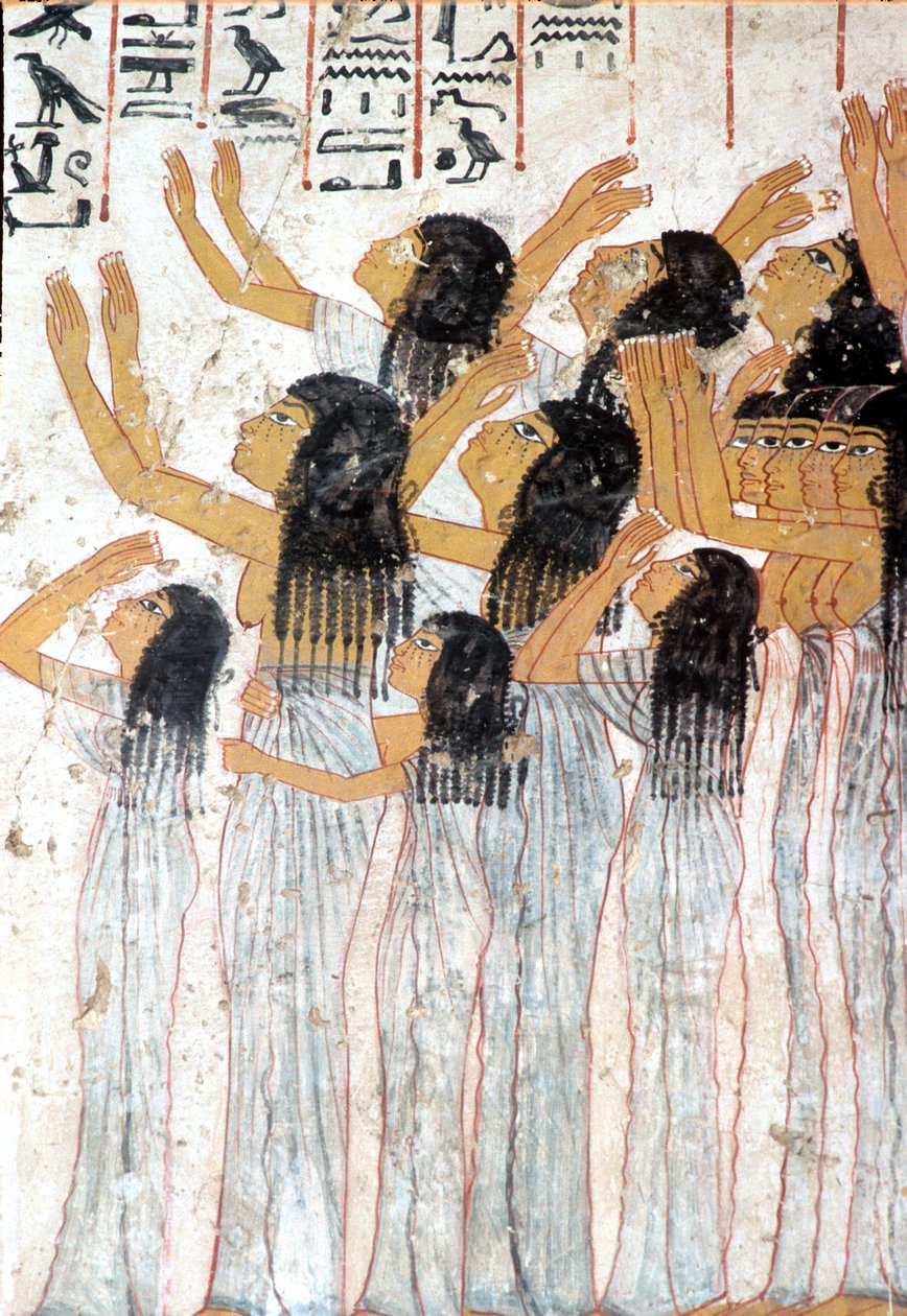Det gamle Egypten, Maleri, Fresko, Grædende kvinder i begravelsesoptog, Ramoses grav, Theben af Egyptian Egyptian