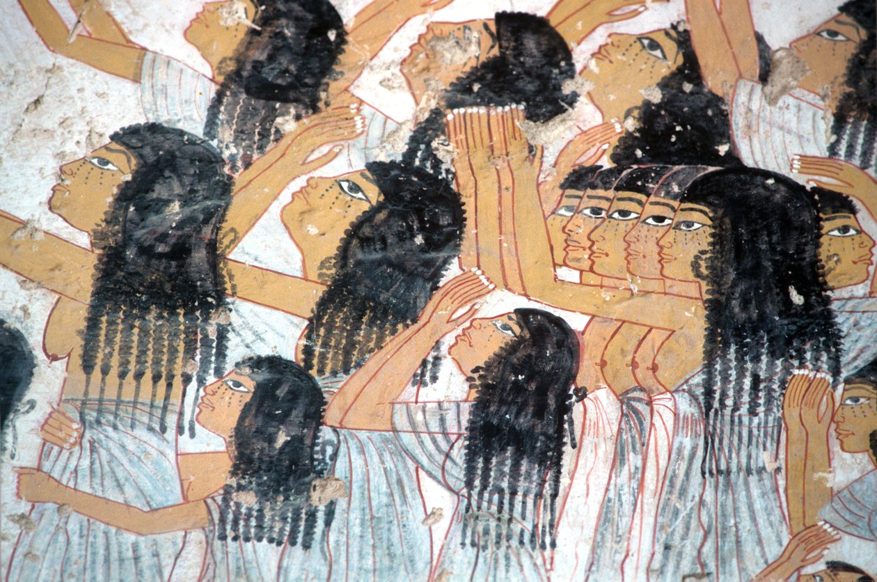 Det gamle Egypten, Maleri, Grædende kvinder i begravelsesoptog, Ramoses grav, Adelens dal, Theben af Egyptian Egyptian
