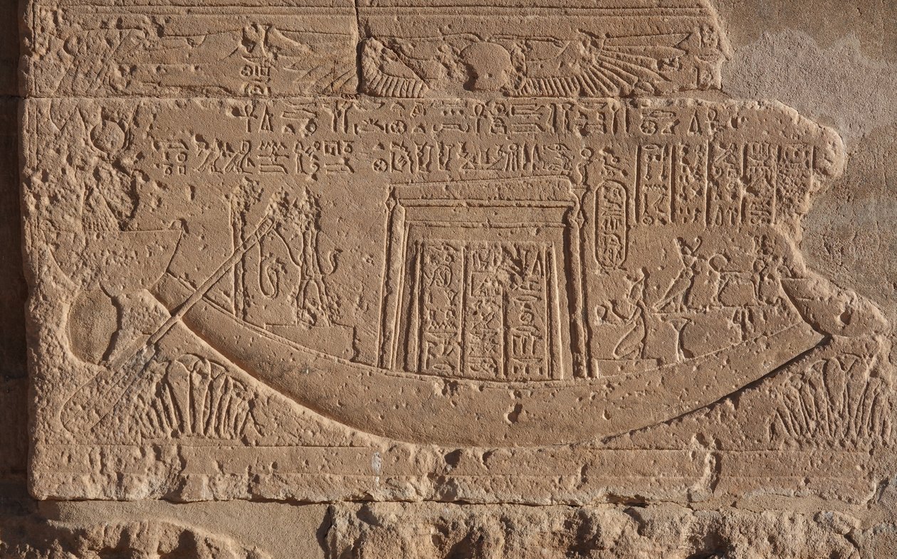 Båd som symbol på livet og solen, Philae-templet af Egyptian Egyptian