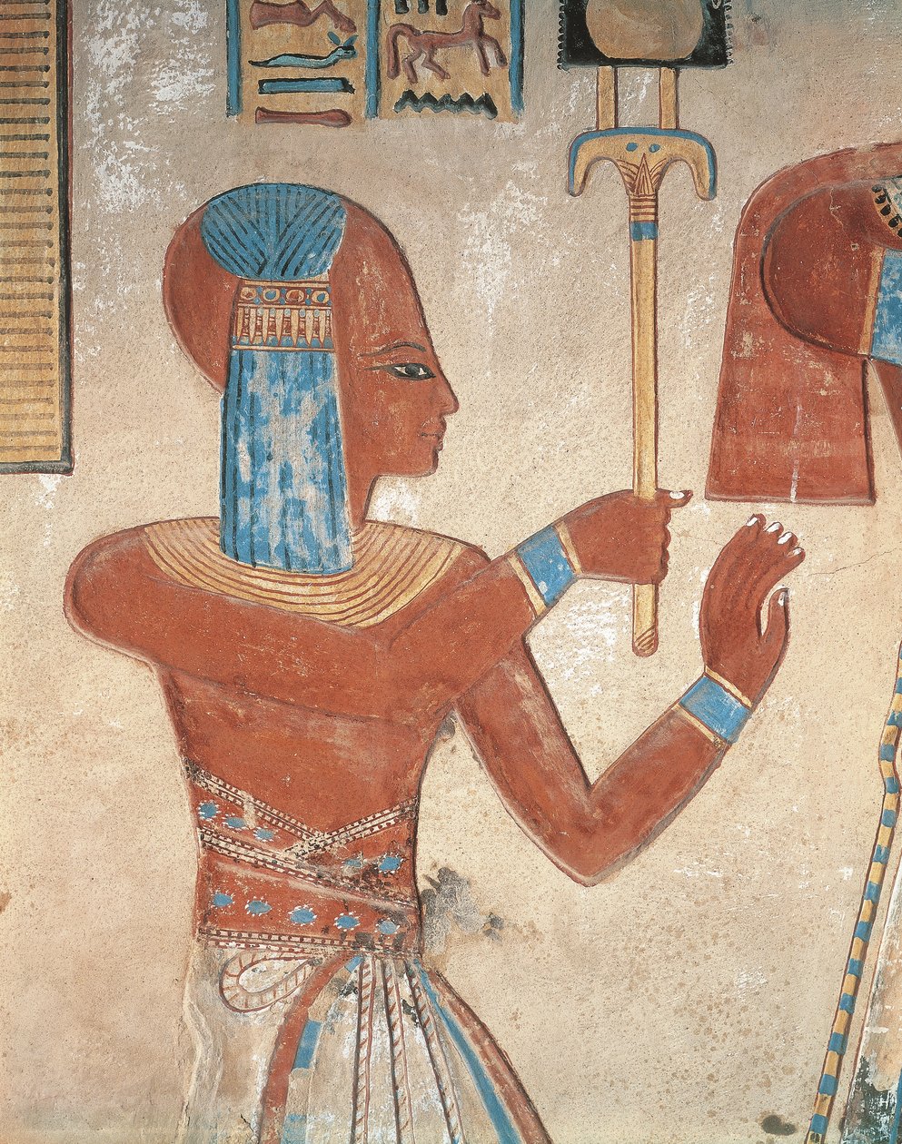 Egypten, det gamle Theben, Queens Valley, malet relief af død prins ved Amenherkhepshefs grav af Egyptian Egyptian