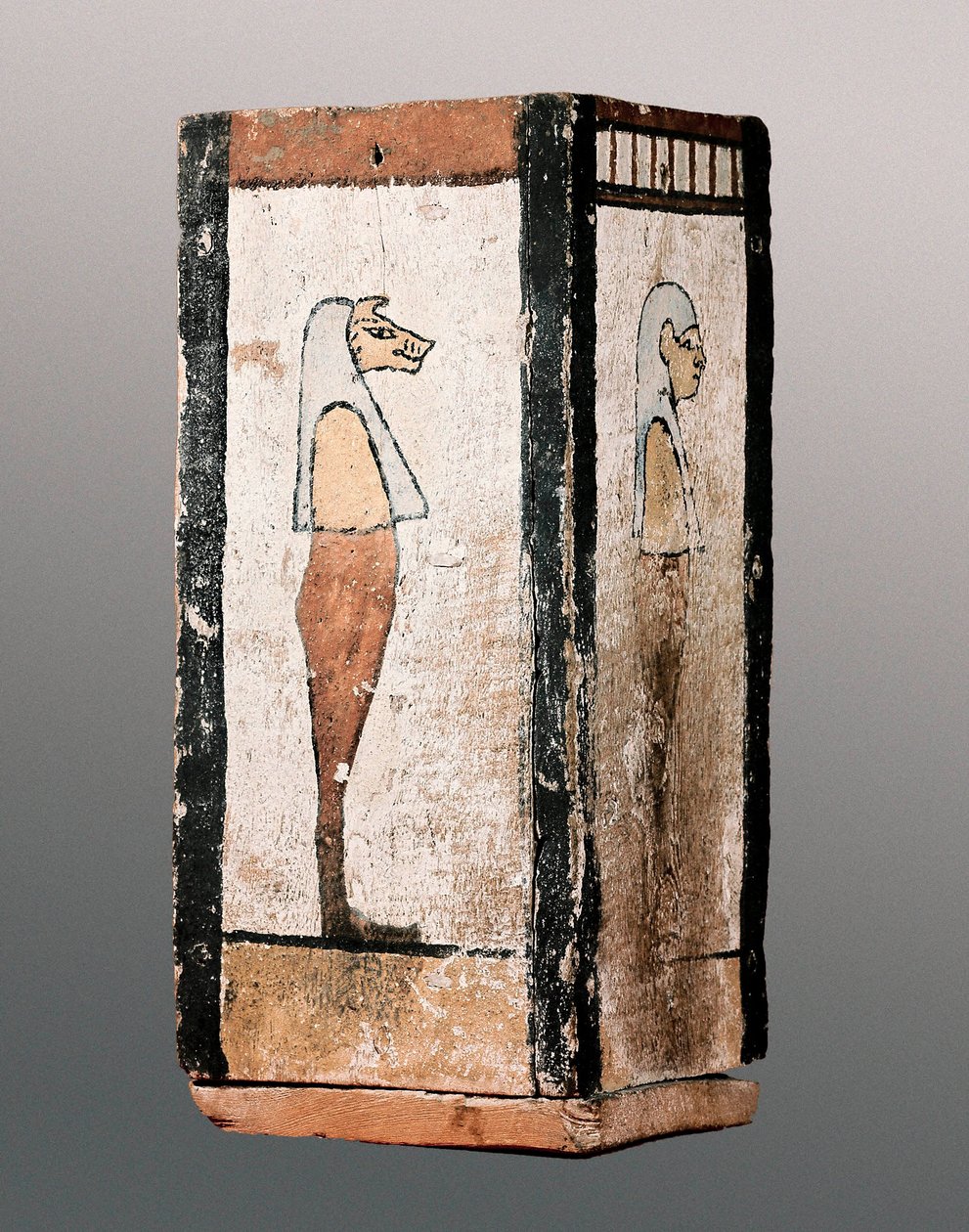 Egyptisk antikvitet: begravelsesurne eller baldakin af træ. 11.-4. århundrede f.Kr. Montserrat kloster. Museet i Montserrat. af Egyptian Egyptian
