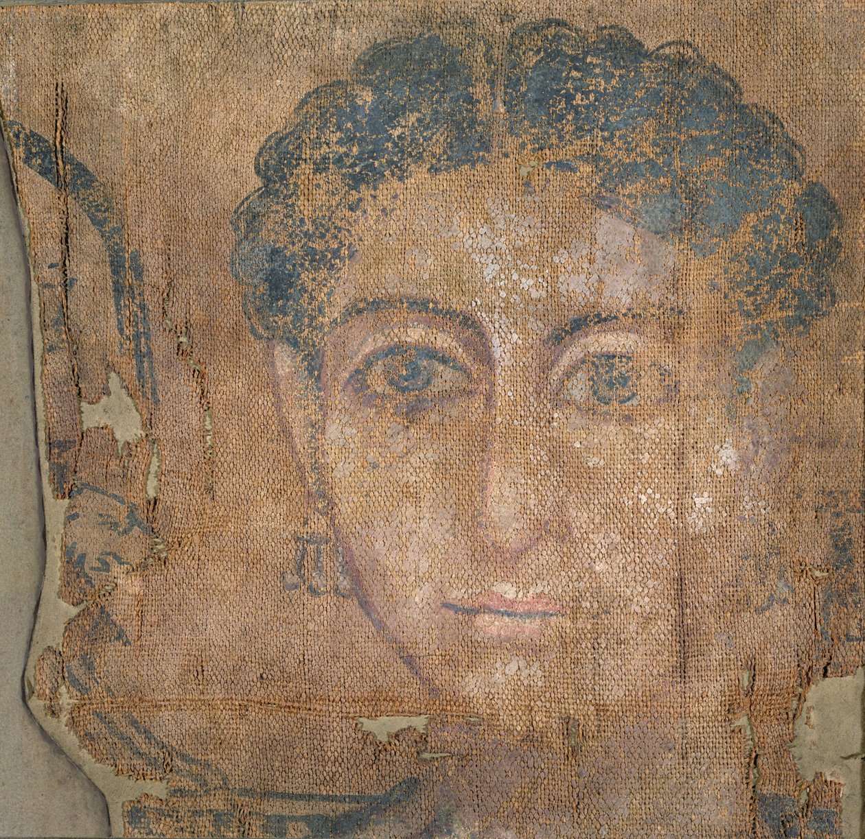 Nuoren naisen pää, n.100-300 (tempera pellavalle) af Egyptian Egyptian