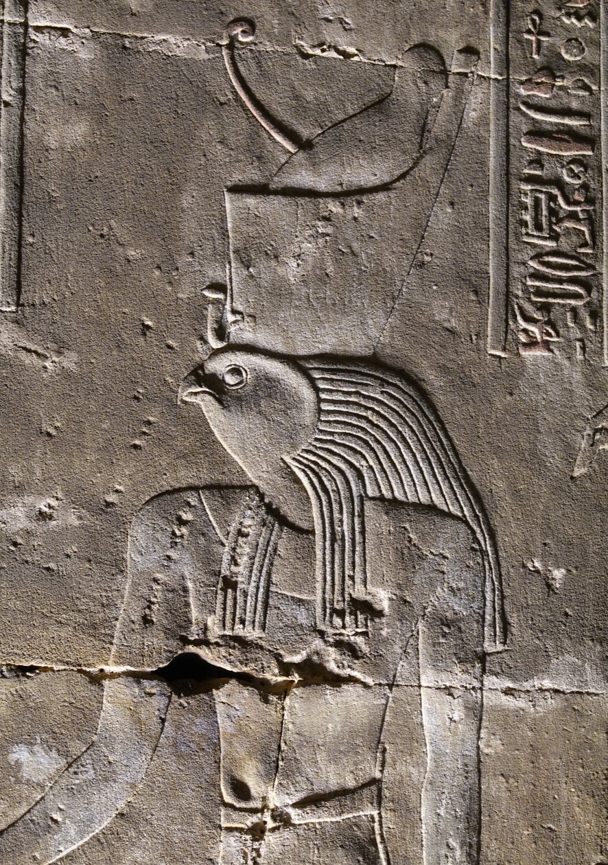 Horus med den ødelagte krone, Horus-templet i Edfu af Egyptian Egyptian