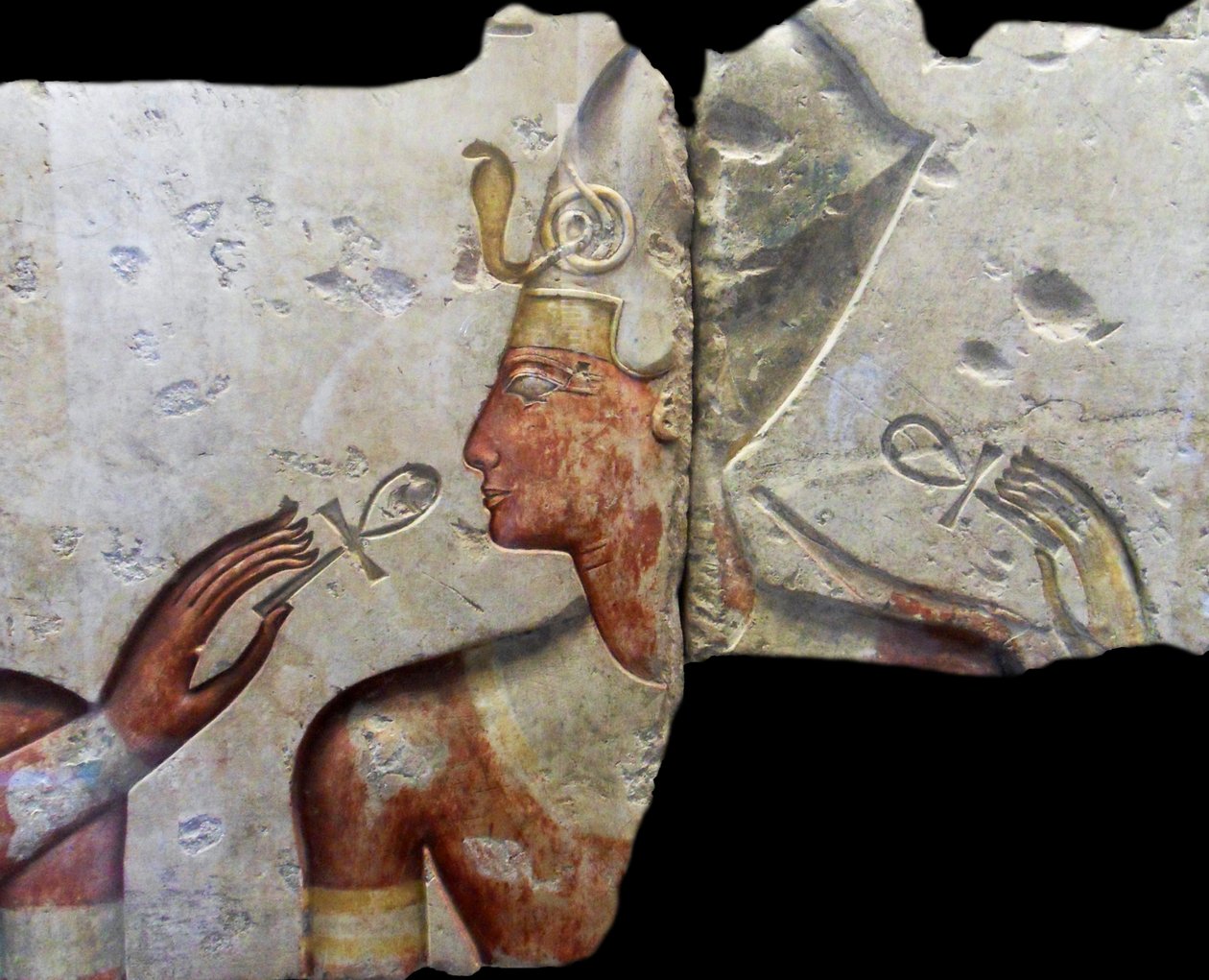 Kong Ramses II blandt guderne. Kommer fra det lille tempel, som kong Ramses II byggede i Abydos. Ca. 1275 f.Kr. (19. dynasti) (bemalet kalksten) af Egyptian Egyptian