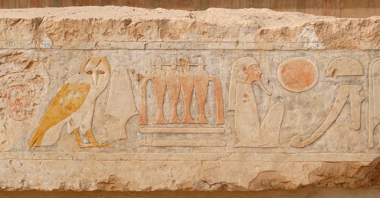 Lavt relief. Hatshepsuts begravelsestempel, Deir el Bahari af Egyptian Egyptian