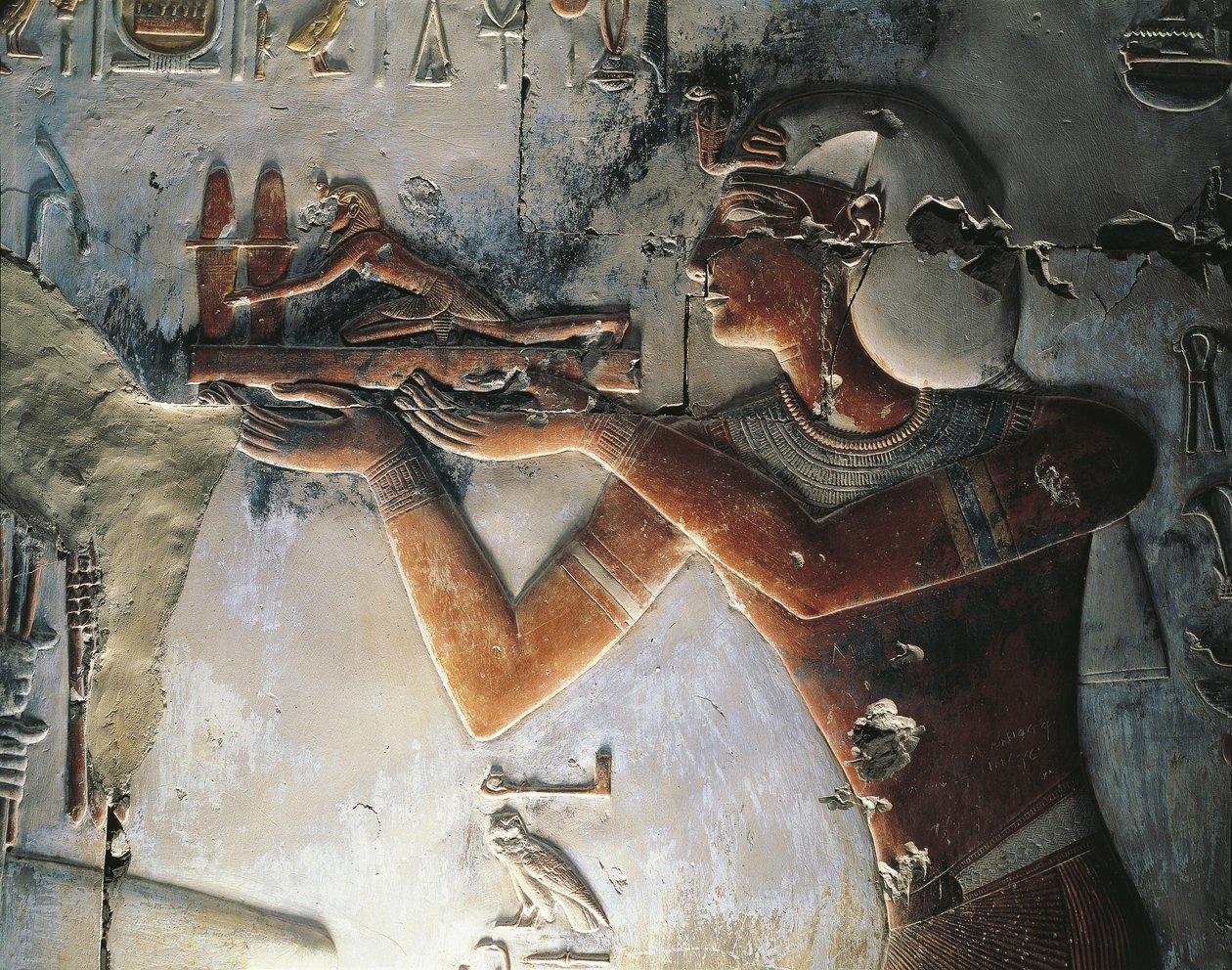 Malet relief af farao af Egyptian Egyptian