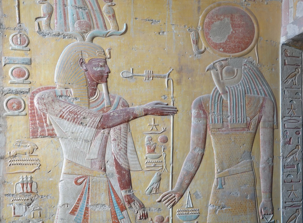 Solkongen Ra og Khnum, vogter af Nilens kilder, Ramses IX