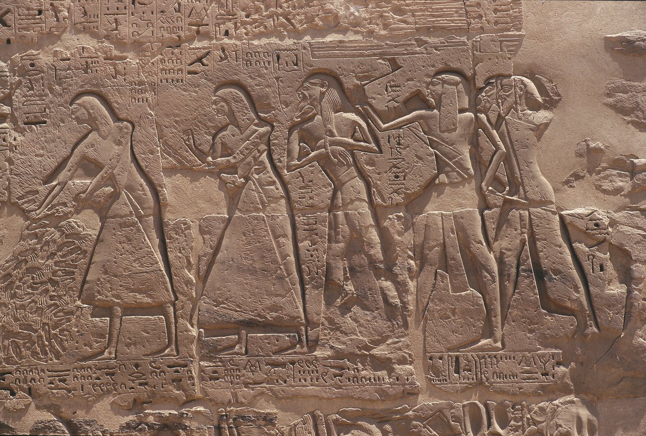 Relief af skriver og fange i Ramses III