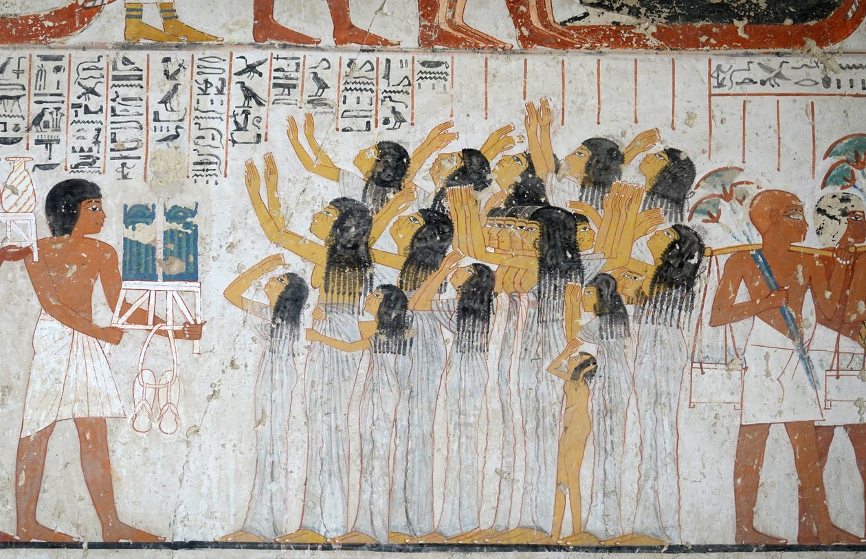 Scene fra begravelsesprocessionen, Ramoses grav af Egyptian Egyptian