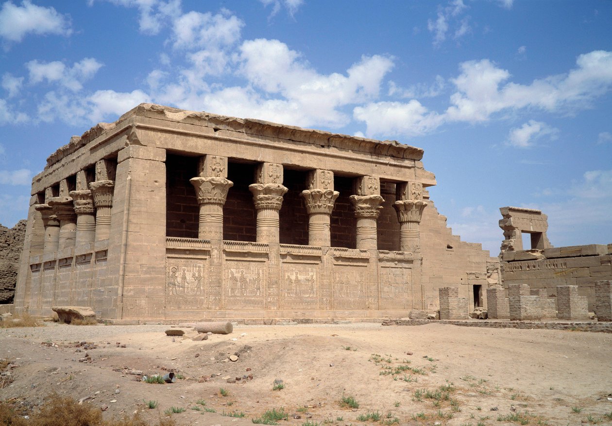 Antik arkitektur: Hathors tempel i Denderah, Egypten af Egyptian Ptolemaic Period