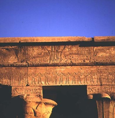 Architrave, fra Horus-templet af Egyptian Ptolemaic Period