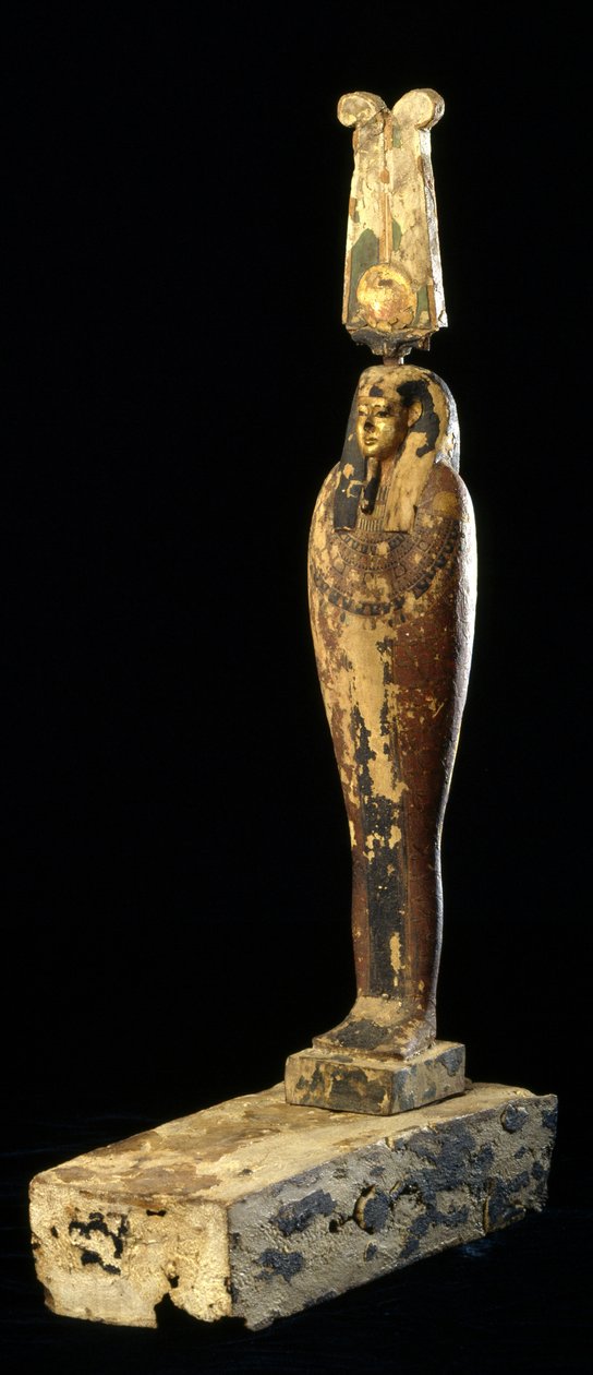 Figur af Ptah-Sokar-Osiris, 332-30 f.Kr. (træ, polykrom og guld) af Egyptian Ptolemaic Period