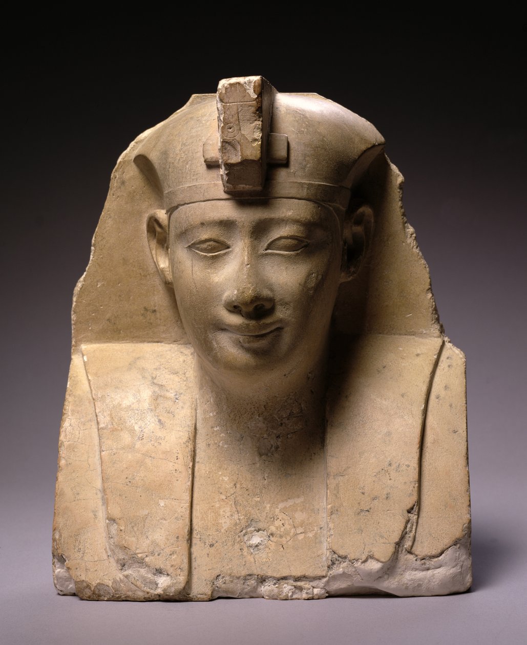 Hoved, tidlig ptolemæisk periode (304-250 f.Kr.) (kalksten) af Egyptian Ptolemaic Period