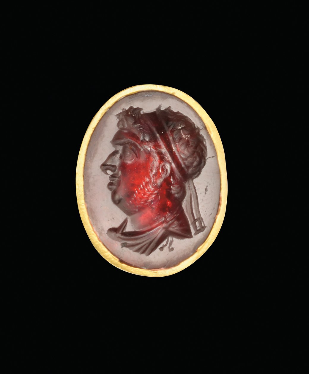 Hellenistisk dybring med kongeligt portræt af en ptolemæisk hersker, sandsynligvis Ptolemæus IX, Soter II, slutningen af 2. - tidligt 1. århundrede f.Kr. af Egyptian Ptolemaic Period