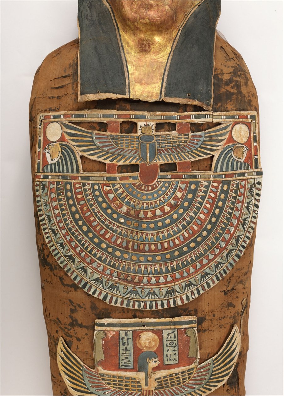 Mumie af Nesmin (detalje af torso), 200-30 f.Kr af Egyptian Ptolemaic Period